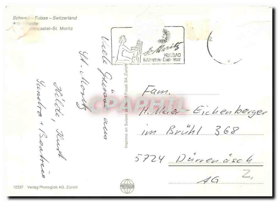 CPM Julier Route Silvaplana Julierpasshole Silsersee Savognin Bivio  — Rückseite