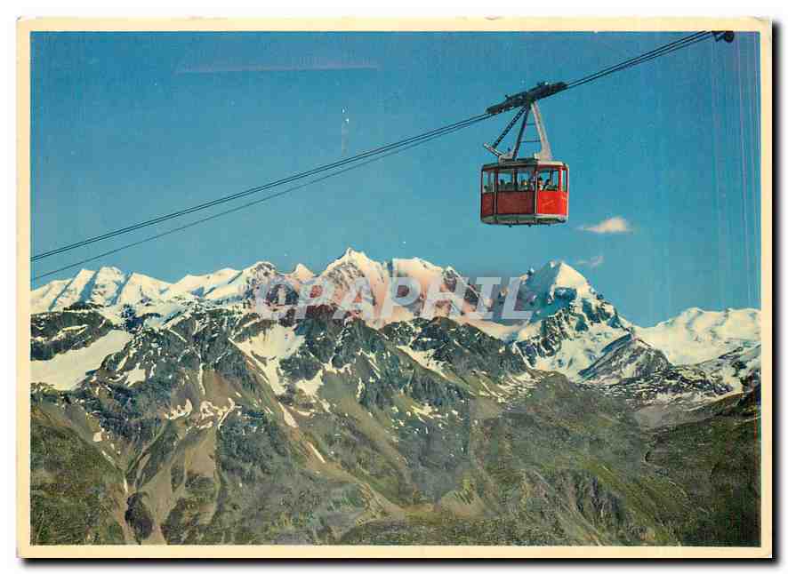 CPM St Moritz Luftseilbahn Corviglia Piz Nair mit Bernina Gruppe 
