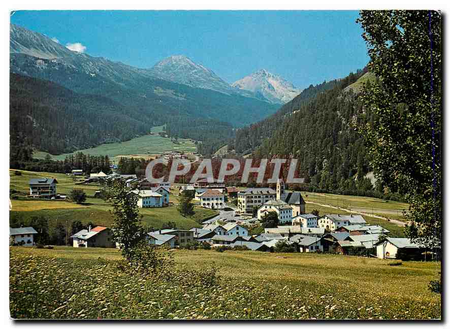 CPM Dorfpartie Sta Maria Val Mustair mit Piz Daint 