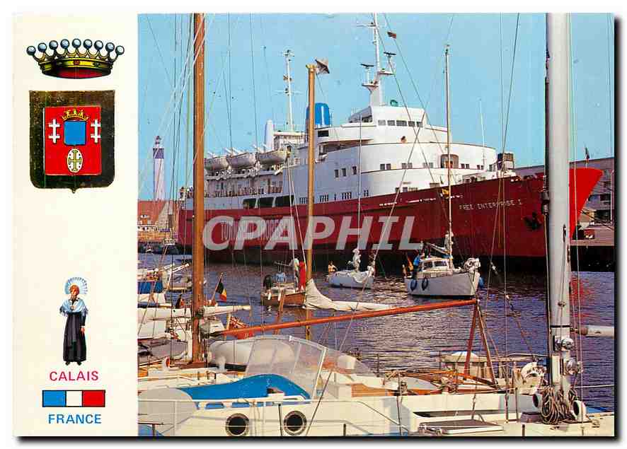 CPM Calais France Pleasure port and Car Ferry 