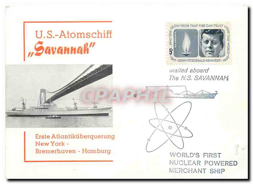 CPM US Atomschiff Savannah New York Bremerhaven Hamburg 