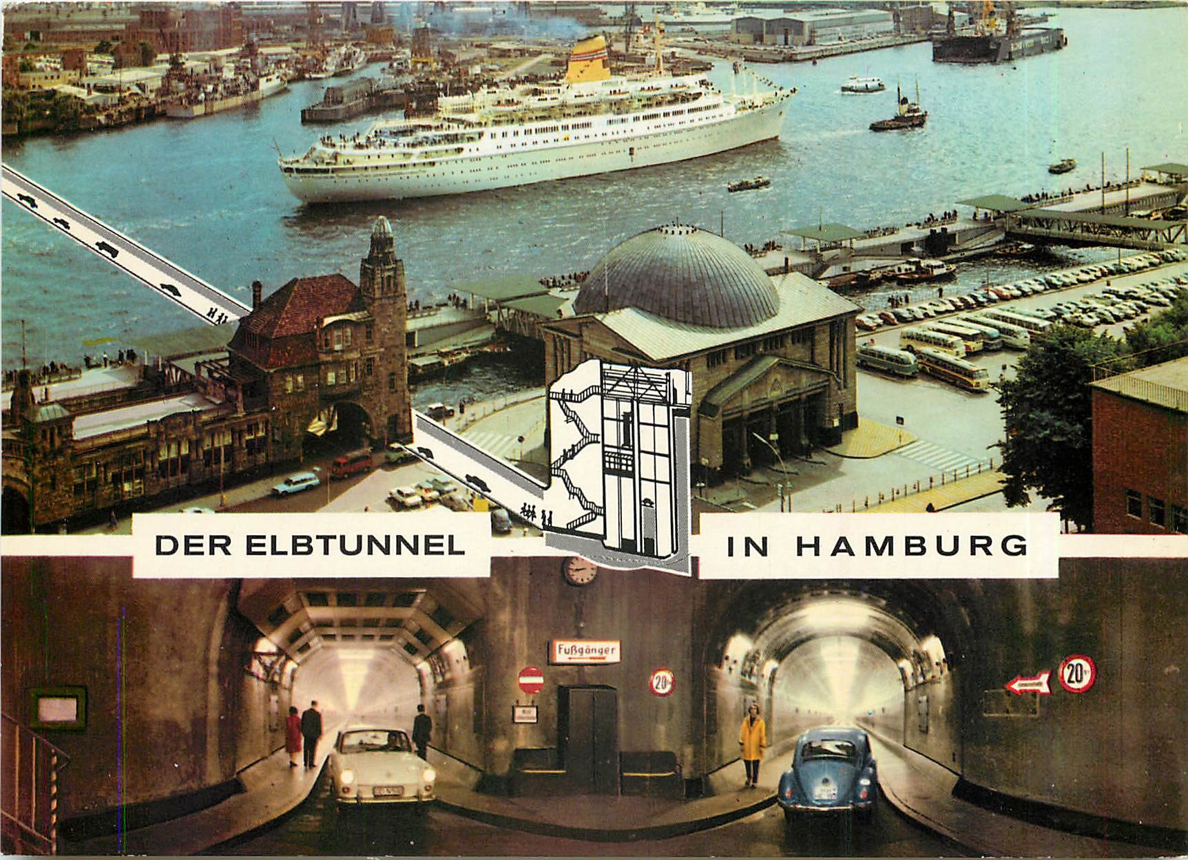 CPM Der Elbtunnel in Hamburg Hamburg Hafen 
