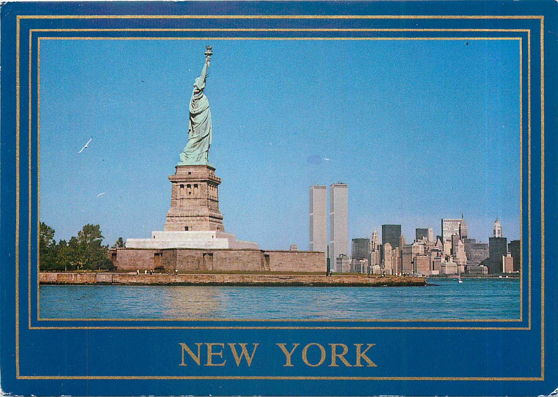 CPM New York The Statue of Liberty with the lower New York skyline in the background 