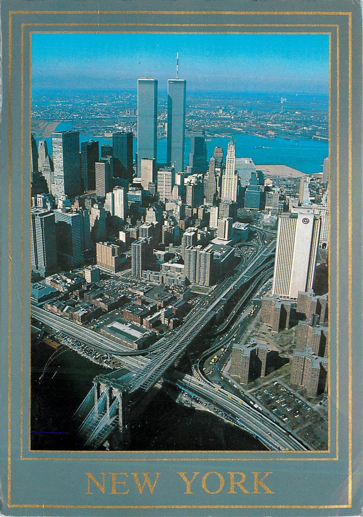 CPM New York Lower Manhattan aerial with New Jersey in the background New York City 