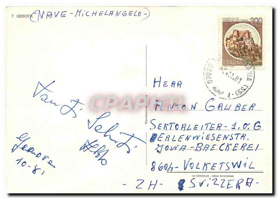 CPM Genova  — Rückseite