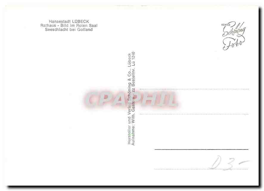 CPM Hansestadt Lobeck Rathaus Bild Im Roten Saal  — Back