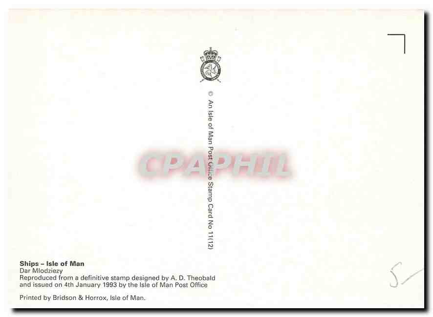 CPM Ships Isle of Man Dar Mlodziezy  — Rückseite