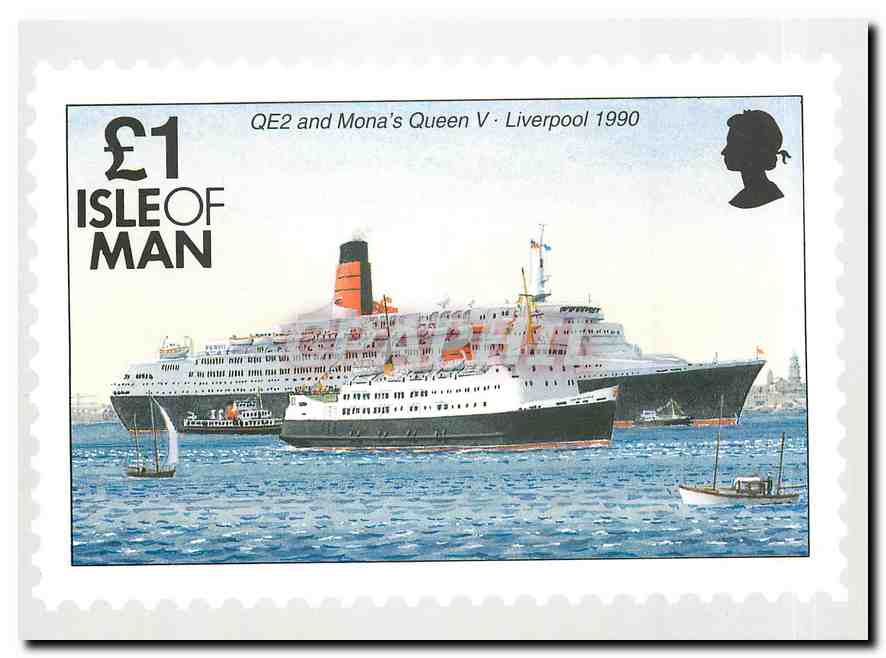 CPM Ships Isle of Man QE2 and Mona's Queen V Liverpool 1990 