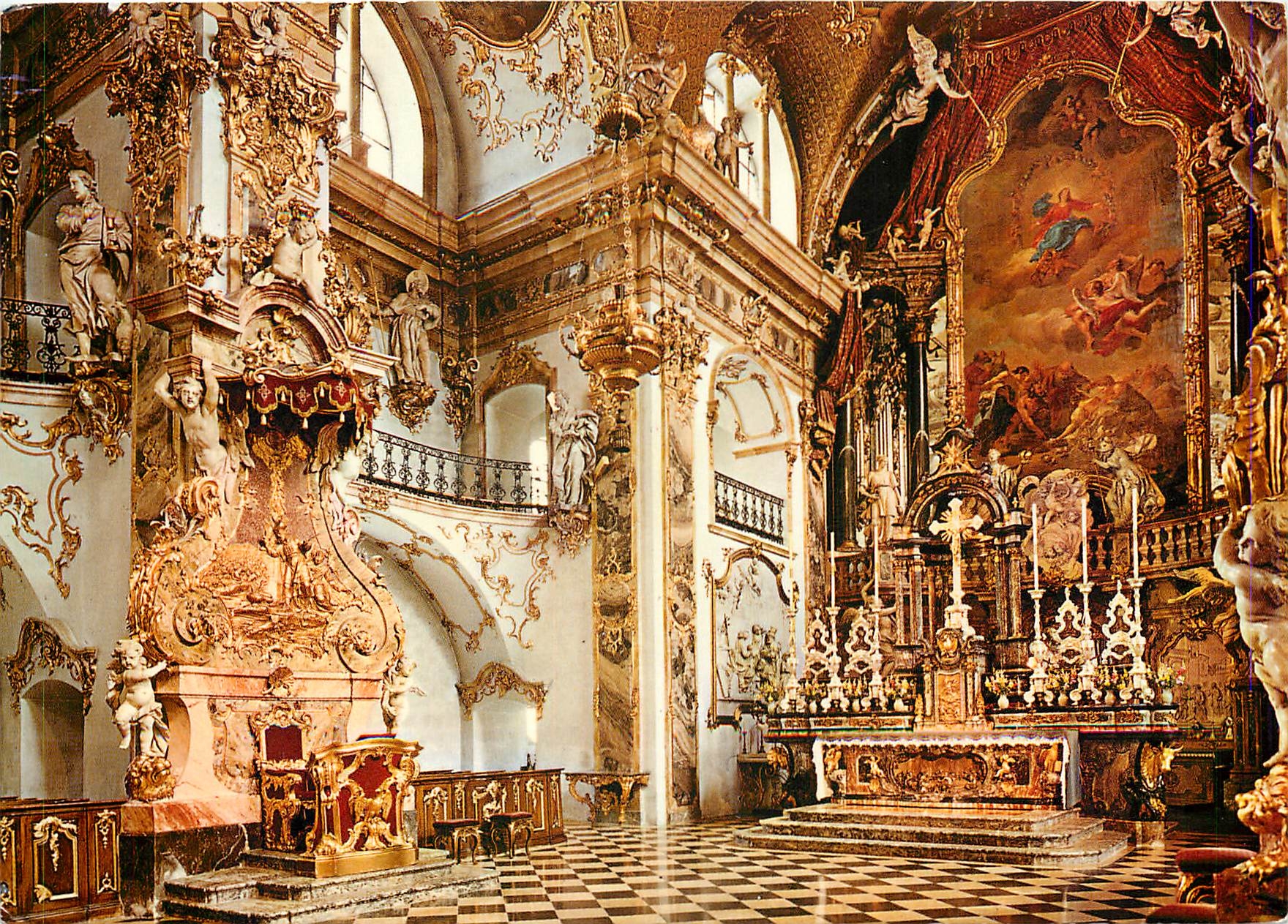 CPM Stiftskirche Einsiedeln Hochaltar und Abtsthron 