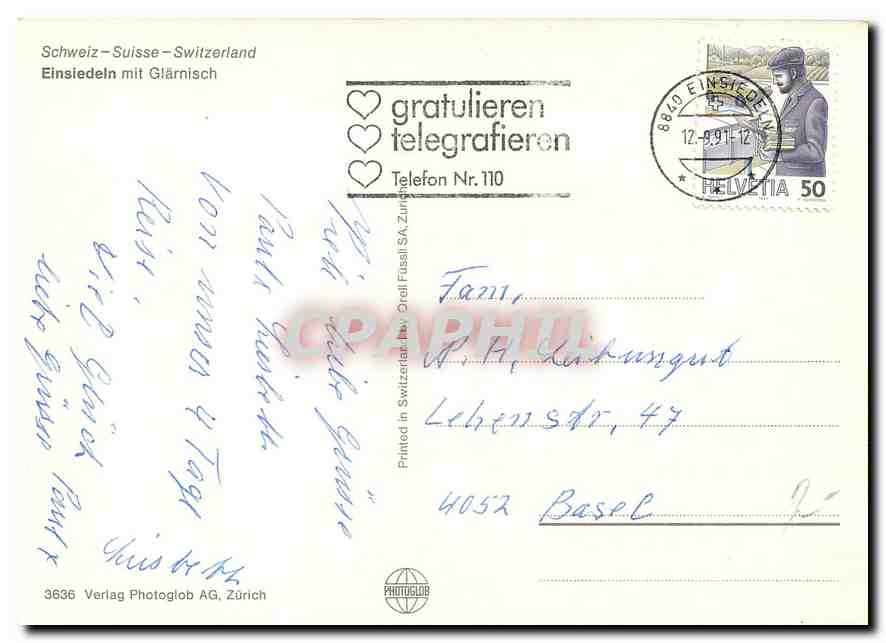 CPM Switzerland Einsieldeln mit Giarnisch  — Back
