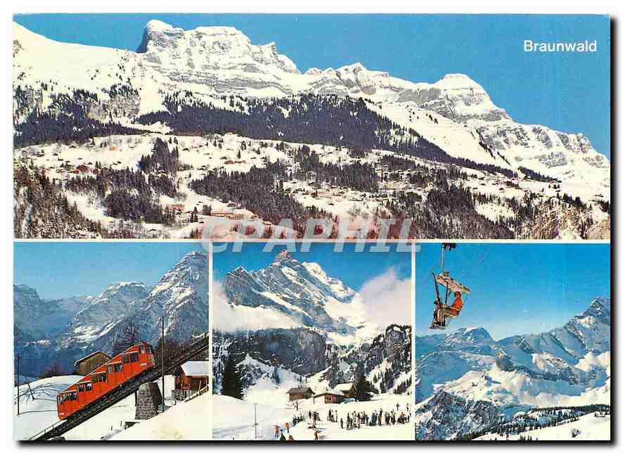 CPM Braunwald Gl Schweiz Blick auf die Bergterrasse Braunwald 