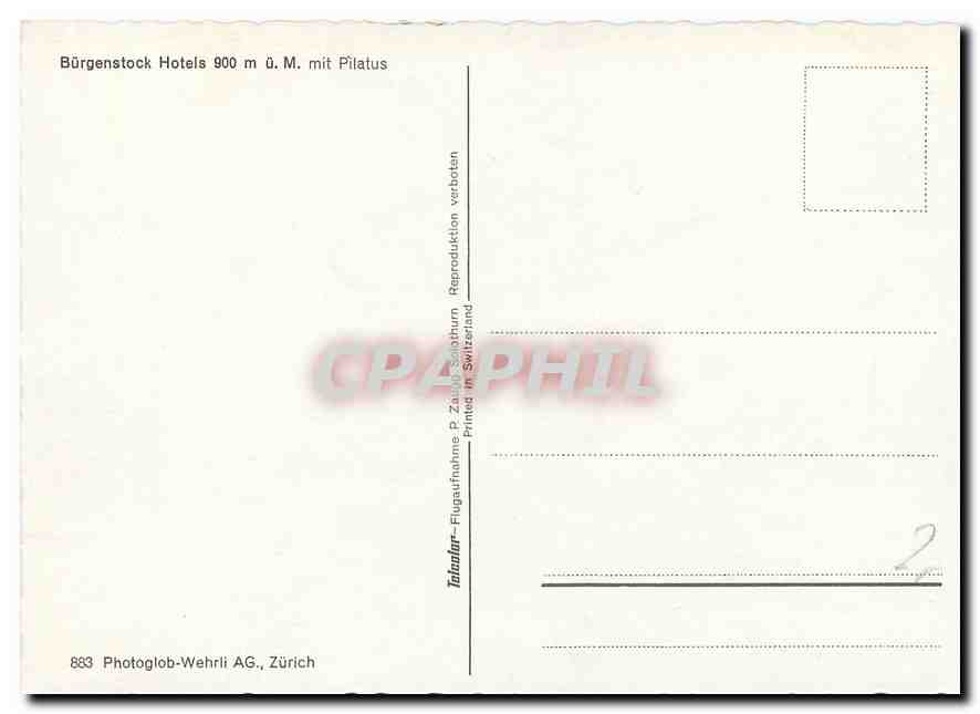 CPM Burgenstock Hotels mit Pilatus  — Back