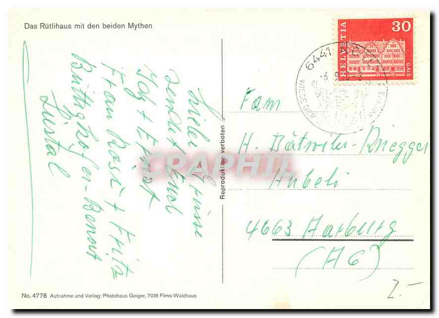 CPM Das Rutlihaus mit den beiden Mythen  — Back
