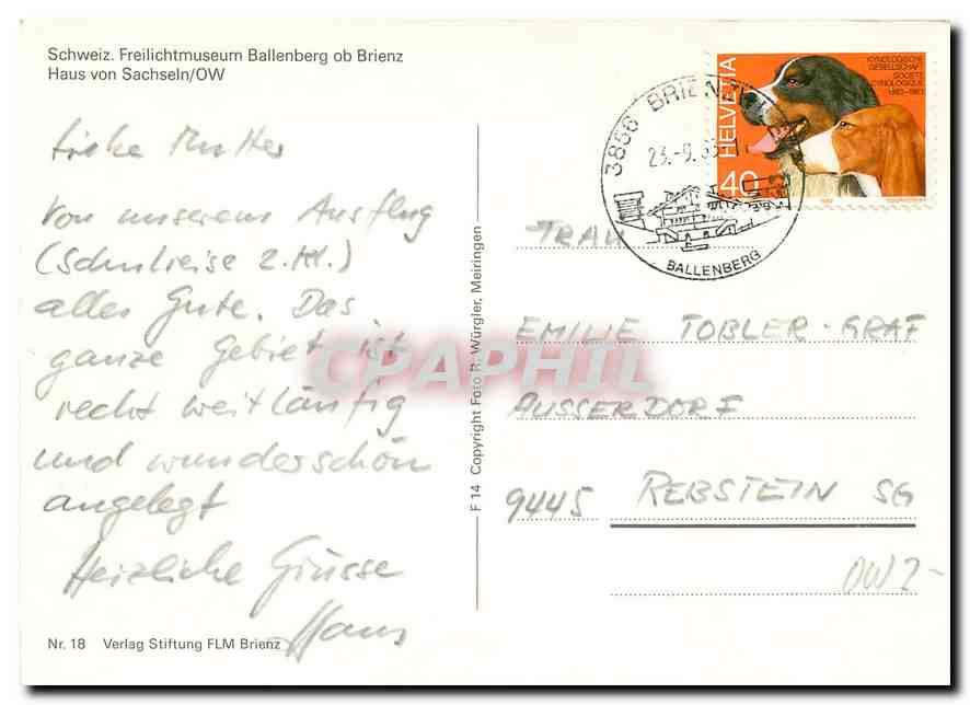 CPM Schweiz Freilichtmuseum Ballenberg ob Brienz  — Back