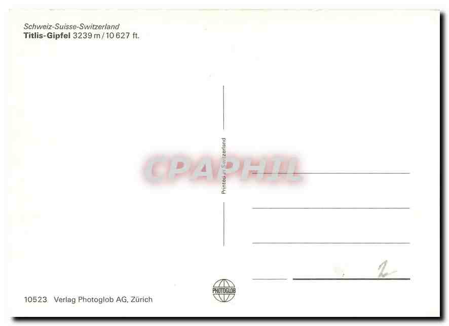 CPM Switzerland Titlis Gipfel  — Rückseite