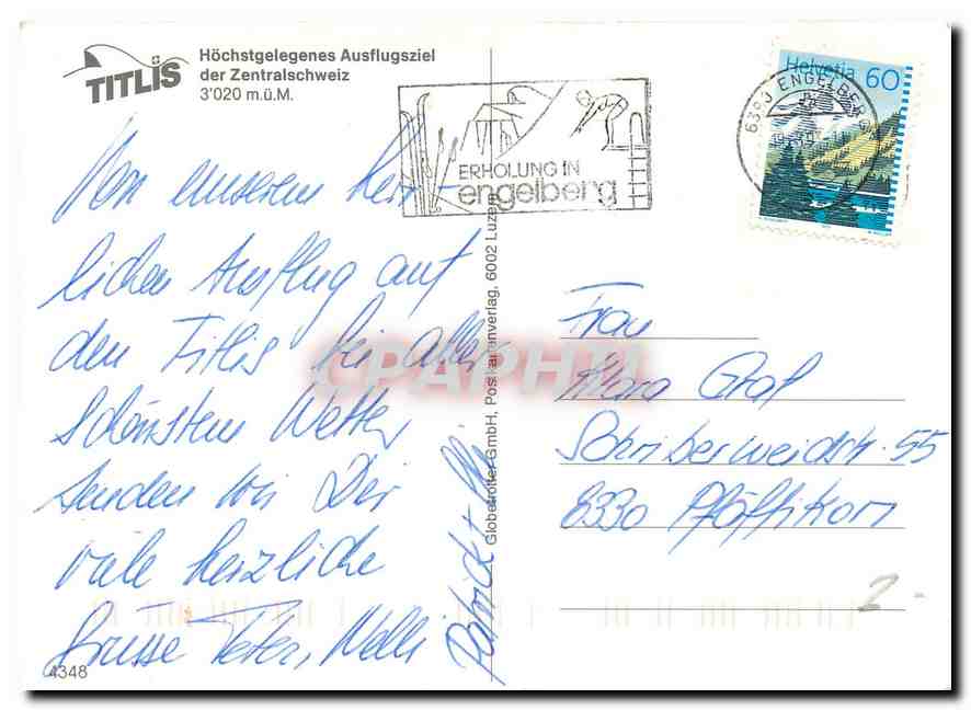 CPM Titlis Engelberg Zentralschweiz  — Rückseite