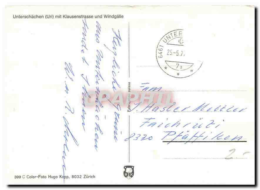CPM Unterschachen mit Klausenstrasse und Windgalle  — Back