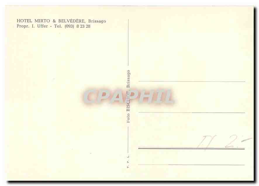 CPM Hotel Mirto Belvedere Brissago  — Verso