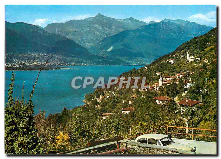 CPM Panoramica da Scaiano con vista di Caviano S Abbondio e Ranzo verso Locarno 
