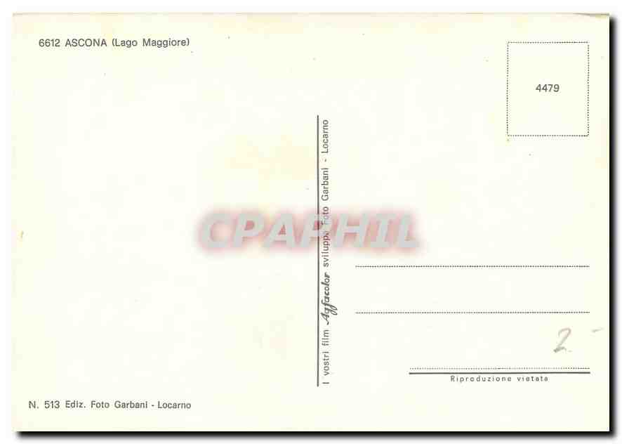 CPM Ascona Lago Maggiore  — Verso