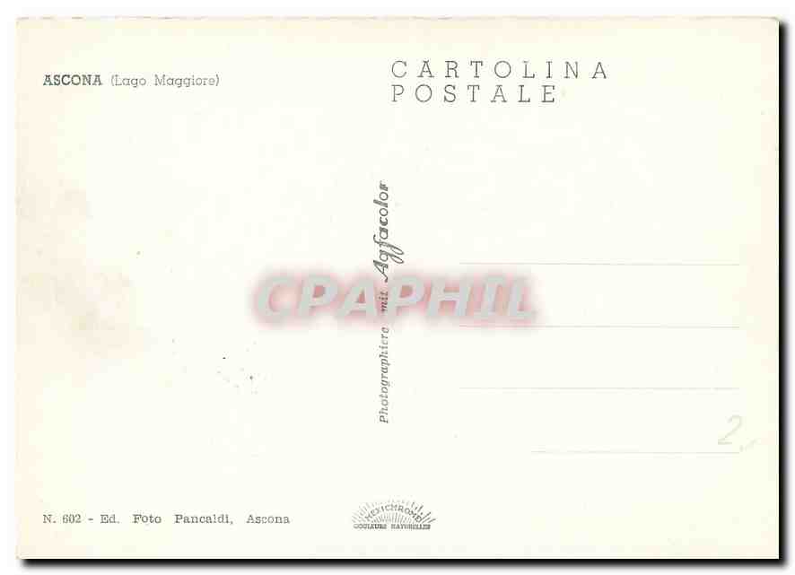 CPM Ascona Lago Maggiore  — Verso