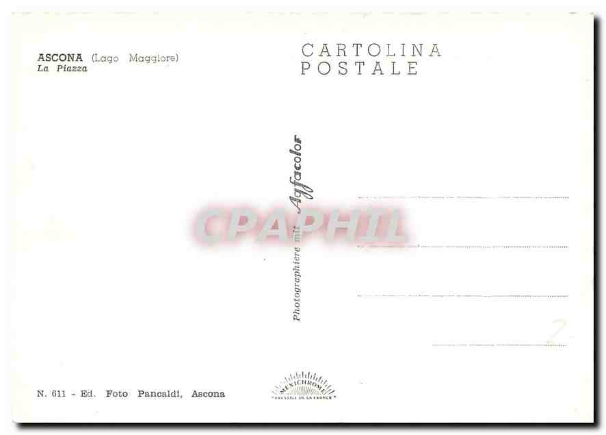 CPM Ascona Lago Maggiore La Piazza  — Verso
