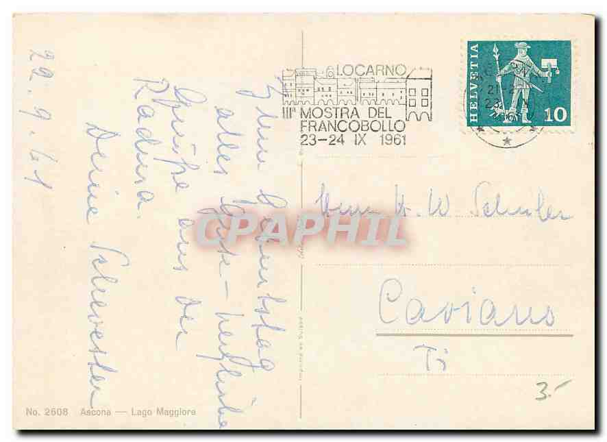 CPM Ascona Lago Maggiore  — Verso