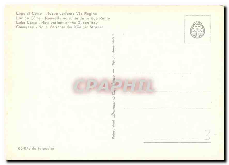 CPM Lac di Come Nouvelle variante de la Rue Reine  — Rückseite