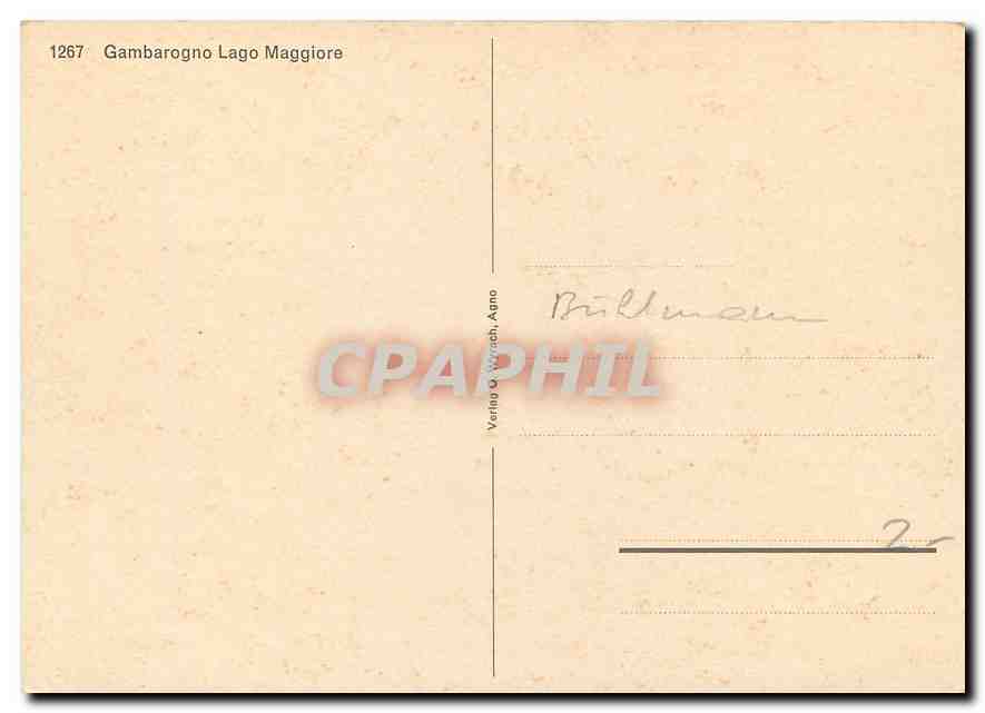 CPM Gambarogno Lago Maggiore  — Verso