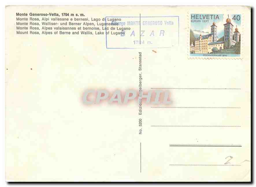 CPM Monte Generoso Vetta  — Verso