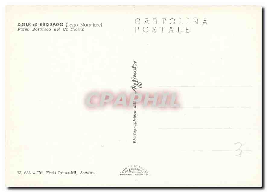 CPM Isole di Brigasso Lago Maggiore Parco Botanico del Ct Ticino  — Verso