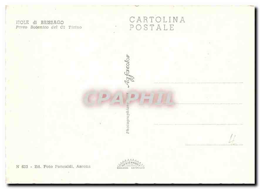 CPM Isole di Brissago Parco Botanico del Ct Ticino  — Verso