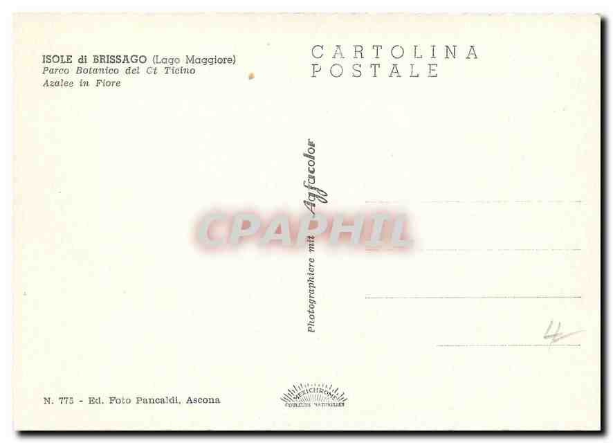 CPM Isole di Brissago Parco Botanico del Ct Ticino  — Rückseite