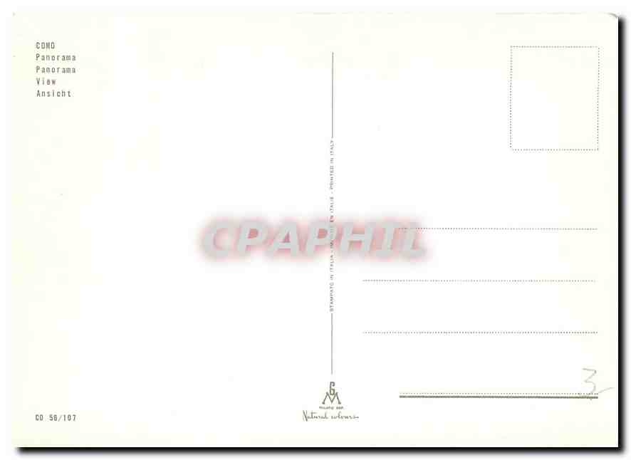 CPM Como Panorama  — Rückseite