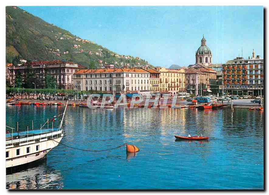 CPM Como Place Cavour vue depuis le lac 