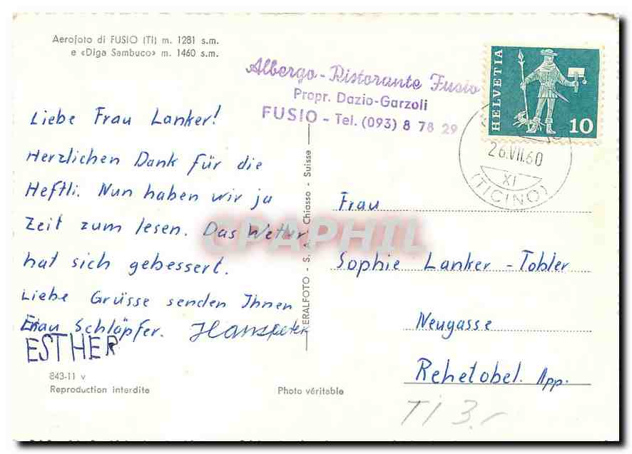 CPM Aerofato di Fusio  — Verso