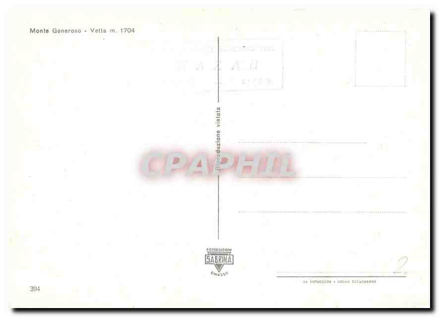 CPM Monte Generoso Vetta  — Verso