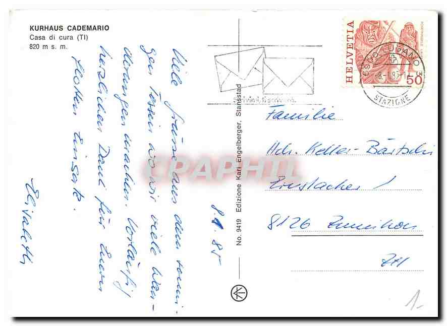CPM Kurhaus Cademario Casa di Cura Ti  — Rückseite