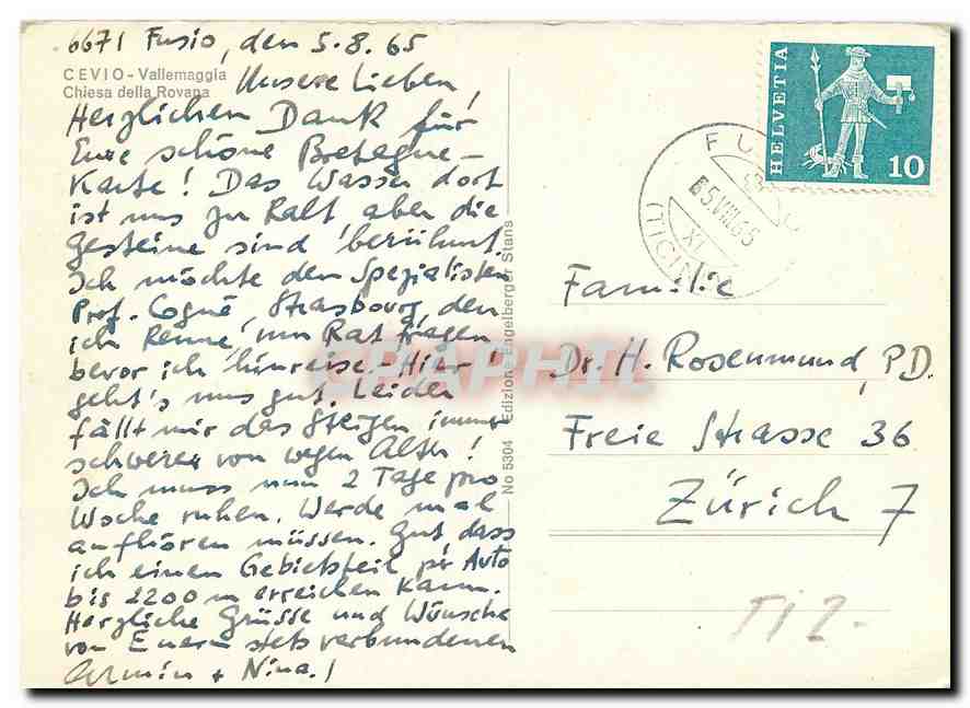 CPM Cevio Vallemaggia Chiesa della Rovana  — Verso
