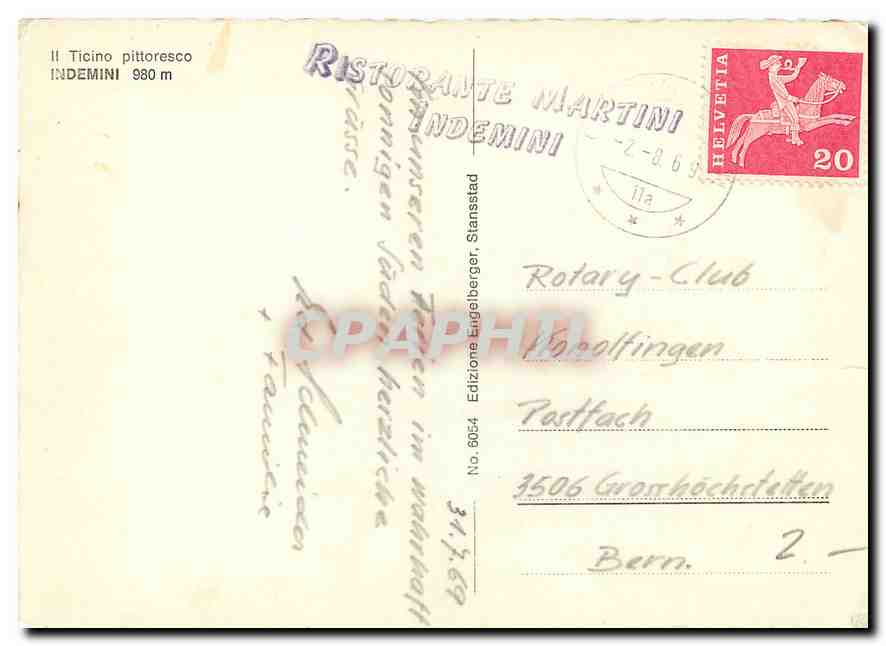 CPM II Ticino pittoresco Indemini  — Verso