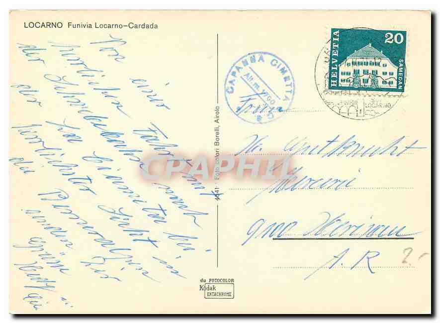 CPM Locarno Funivia Locarno Cardada  — Verso