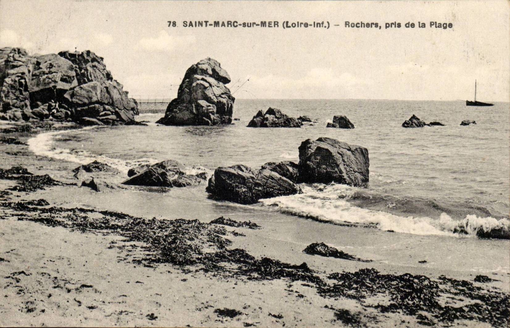 Saint Marc sur MEr CPA Rochers pris de la plage