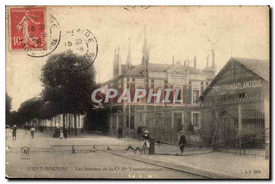 Saint nazaire CPA Les bureaux de la Cie Transatlantique