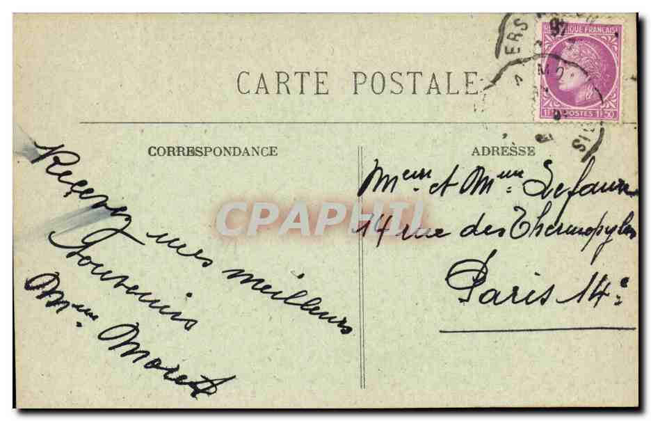 Le Charme CPA Champcevrais Chateau de chatres  — Rückseite