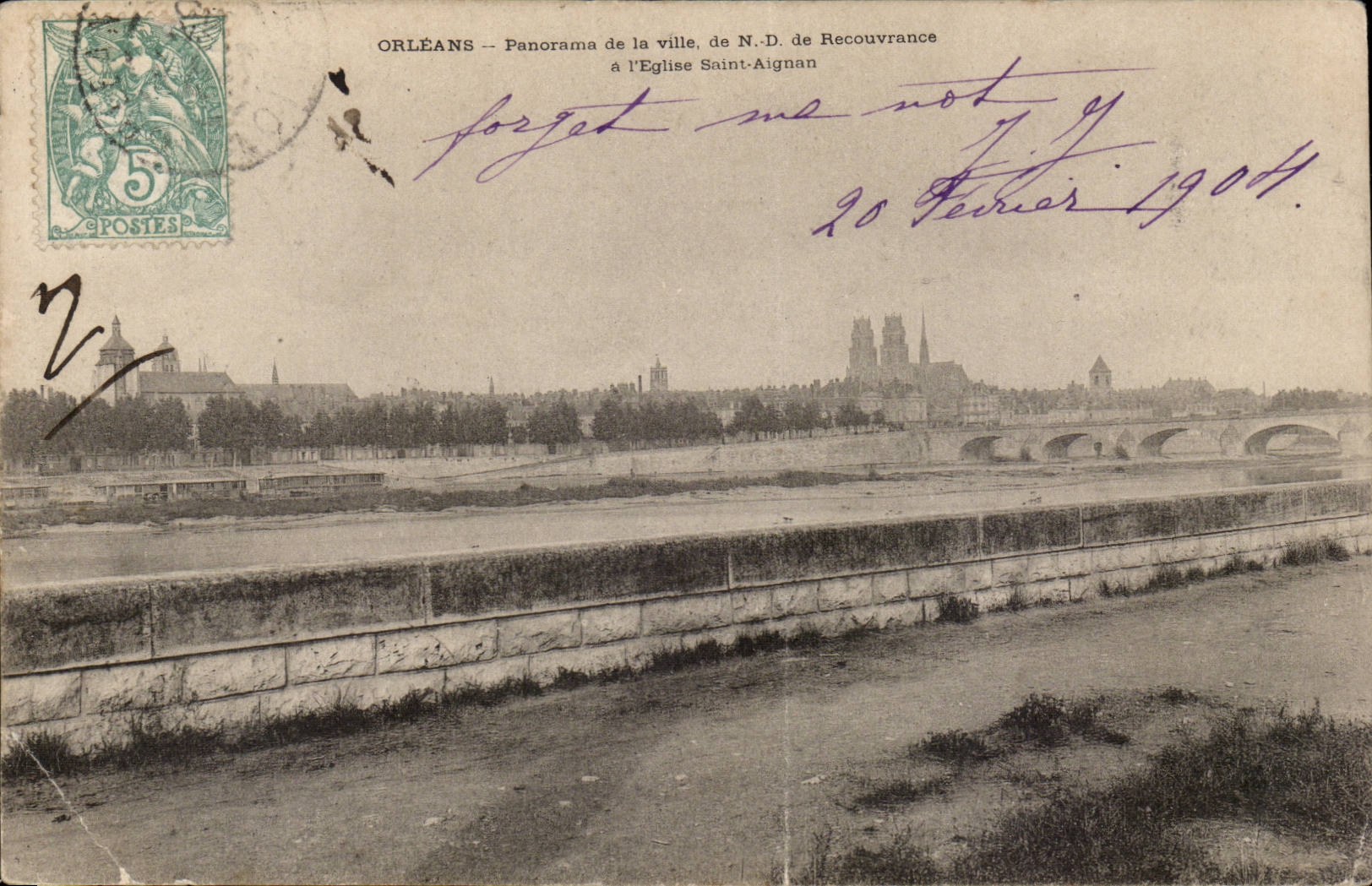 Orleans CPA Panorama de la ville de ND de recouvrance a l'eglis Saint Aignan