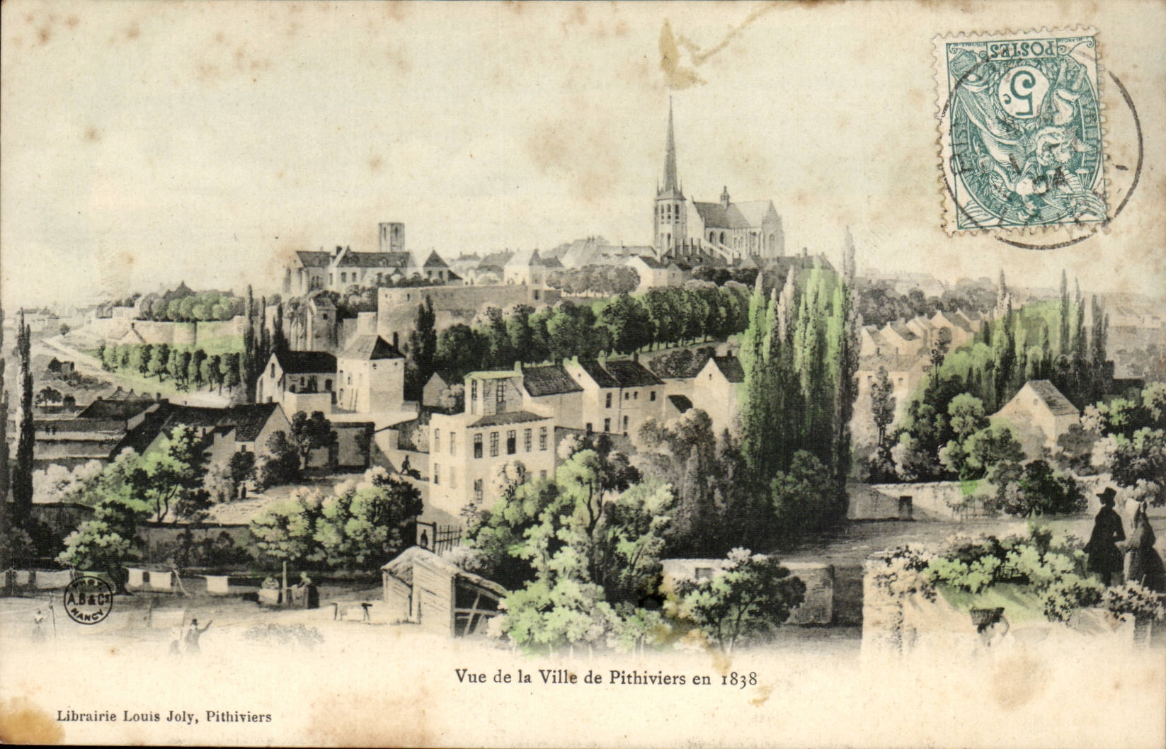 Pithiviers CPA Vue de la ville en 1838
