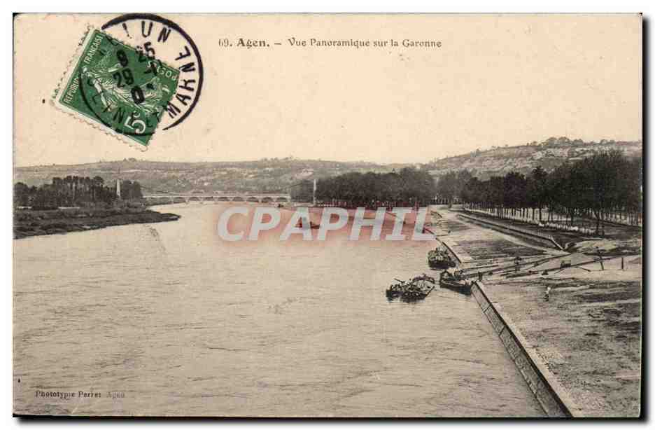 Agen CPA Vue panoramique sur la Garonne