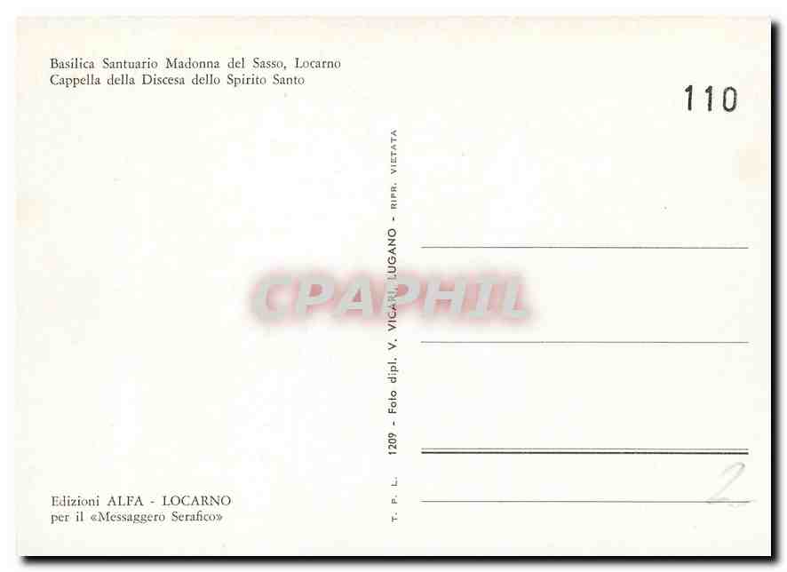CPM Basilica Sanctuario Madonna del Sasso Locarno  — Verso