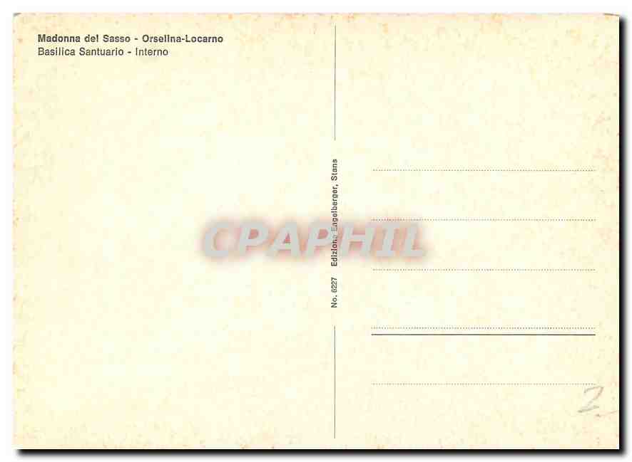 CPM Madonna del Sasso Orselina Locarno  — Verso