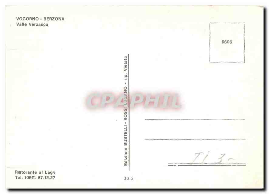 CPM Vogorno Berzona Valle Verzasca  — Verso